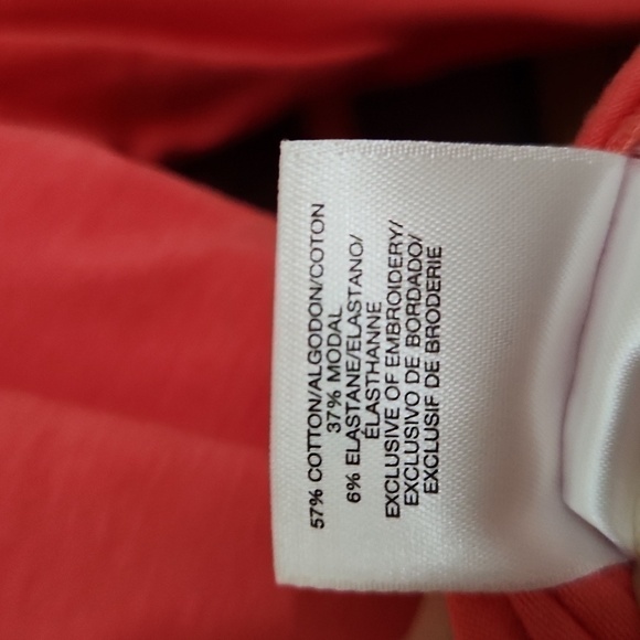 Coral top size M mid sleeve Coastal Lagenlook contemporary Artsy vacation - Picture 7 of 8